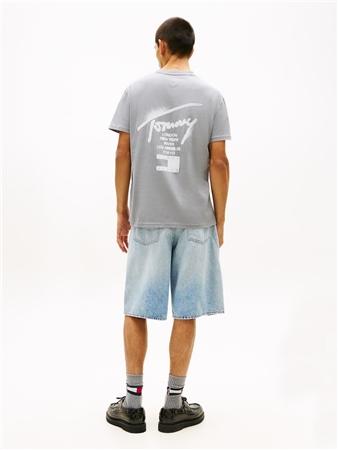 Tommy Jeans Signature Back Logo Jersey T-Shirt - Grey - L