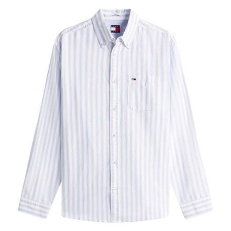 Tommy Jeans Regular Fit Stripe Oxford Shirt - Blue - M