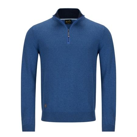 6th Sense Harry 1/4 Zip Sweater - Blue - 2XL