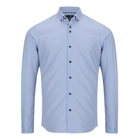 6th Sense Button Down Performance Printed Shirt Per 9 - Blue - M