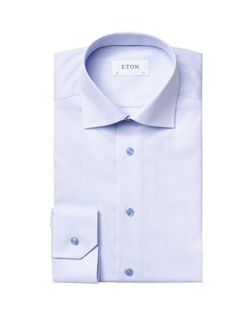 Eton Solid Signature Twill Formal Shirt - Blue - 16.5