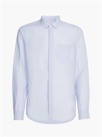 Calvin Klein Linen Cotton Regular Shirt - Blue - L