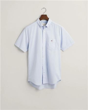 Gant Regular Poplin Short Sleeve Shirt - Blue - M