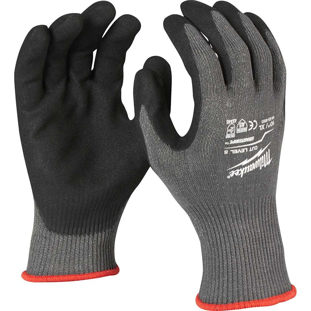 Milwaukee Cut Level 5 Dipped Work Gloves Black / Grey 2XL Pack of 1
