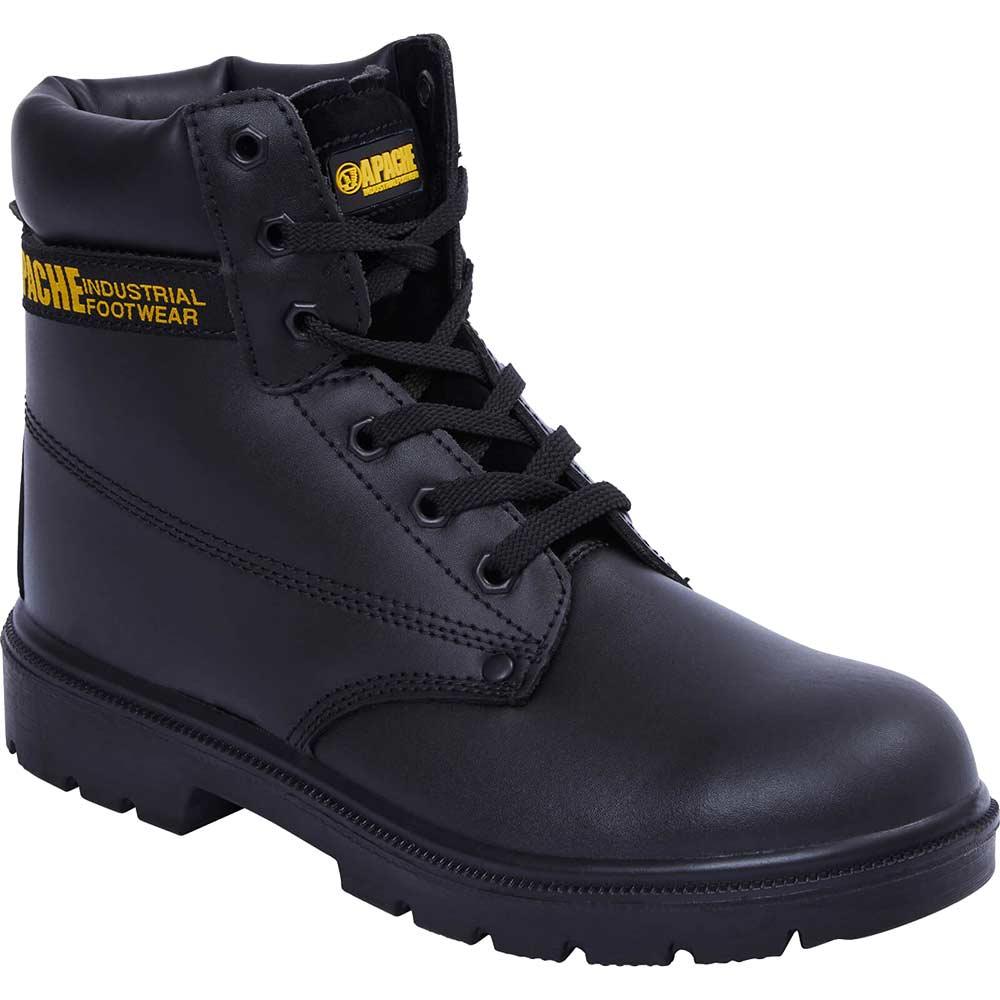 Apache AP300 6 Eye Safety Boots Black Size 6