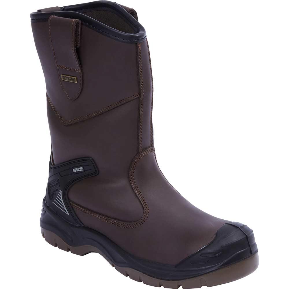 Apache AP305 Waterproof Safety Rigger Boots Brown Size 7