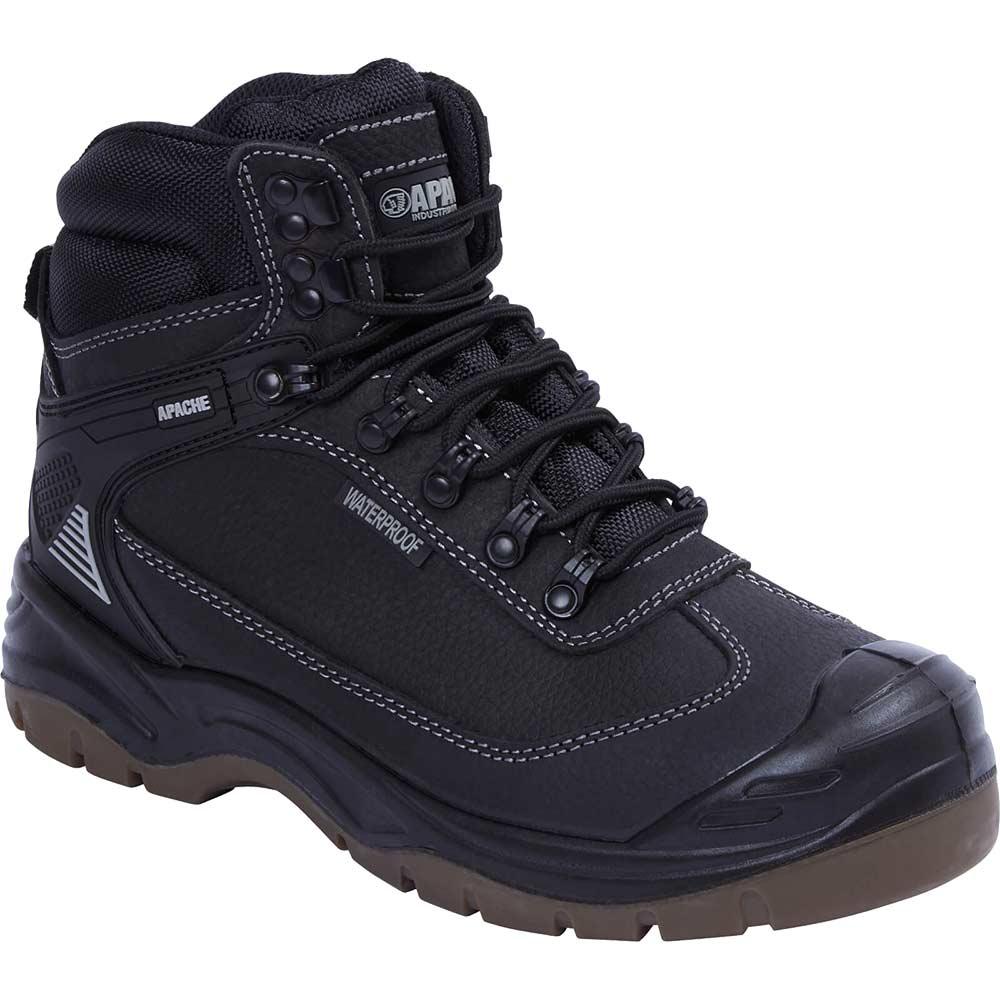 Apache RANGER Waterproof Safety Hiker Boots Black Size 9
