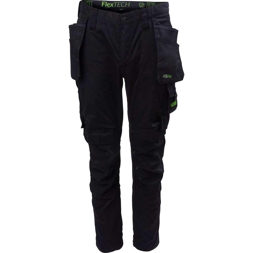 Apache Mens Bancroft Slim Fit Stretch Holster Trousers Black / Grey 36" 33"