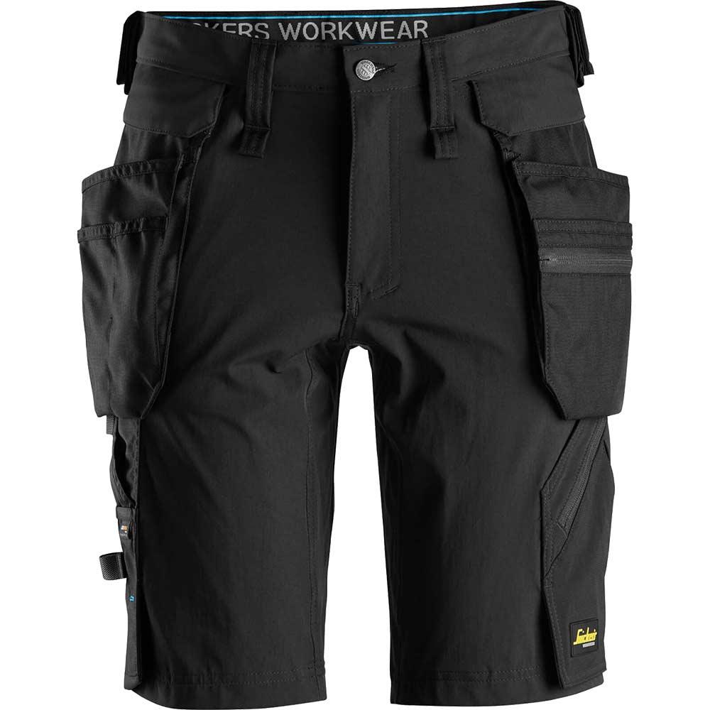 Snickers 6108 Mens Lite Work Detachable Holster Pockets Shorts Black 33"