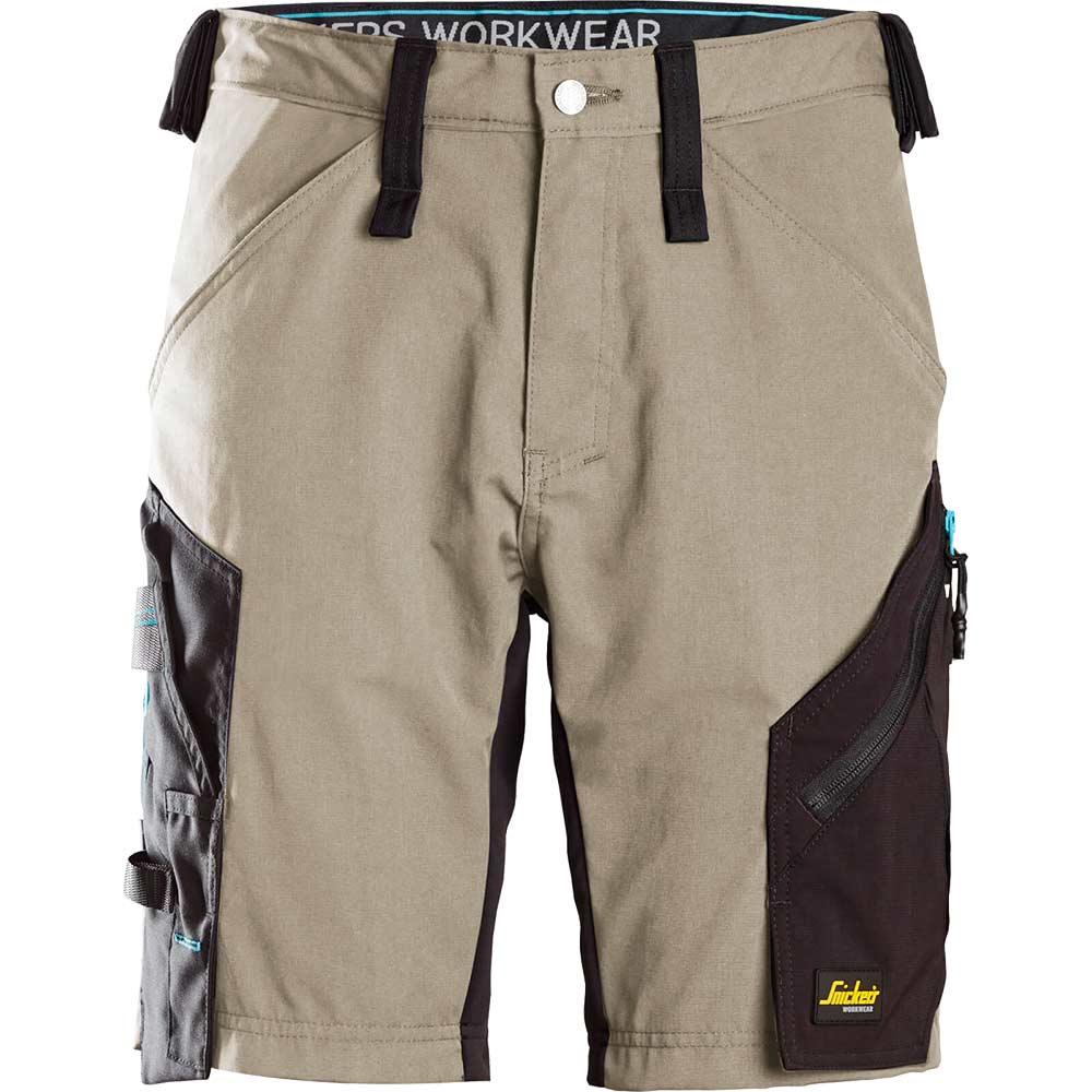 Snickers 6112 Mens Litework 37.5 Work Shorts Khaki / Black 44"
