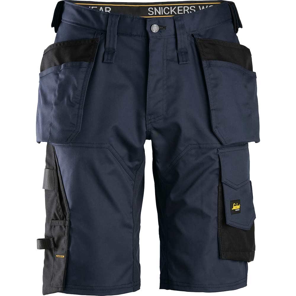 Snickers 6151 Mens Allround Work Stretch Loose Fit Holster Pockets Shorts Navy Blue 30"