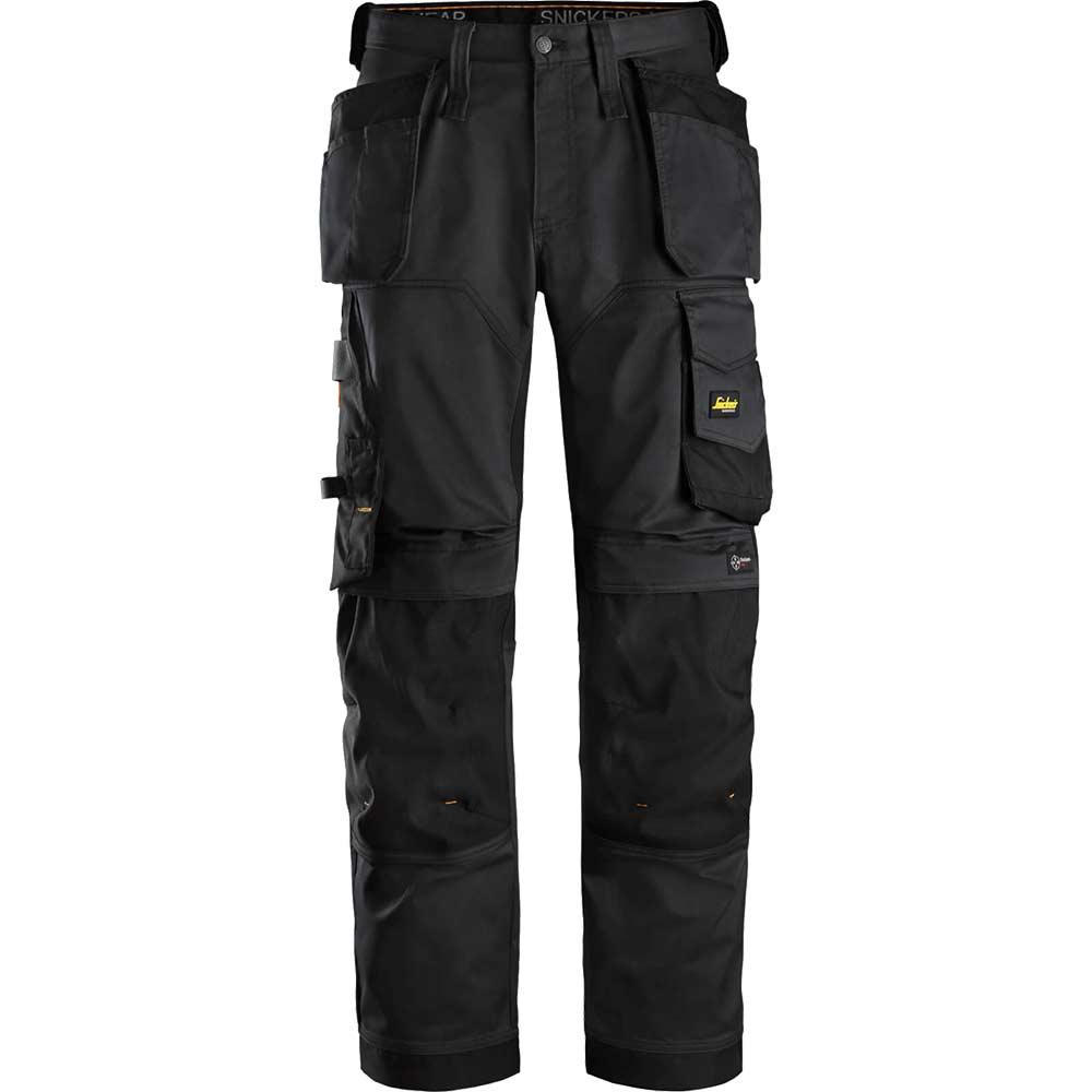Snickers 6251 Mens Allround Work Stretch Loose Fit Trousers Holster Pockets Black 30" 30"