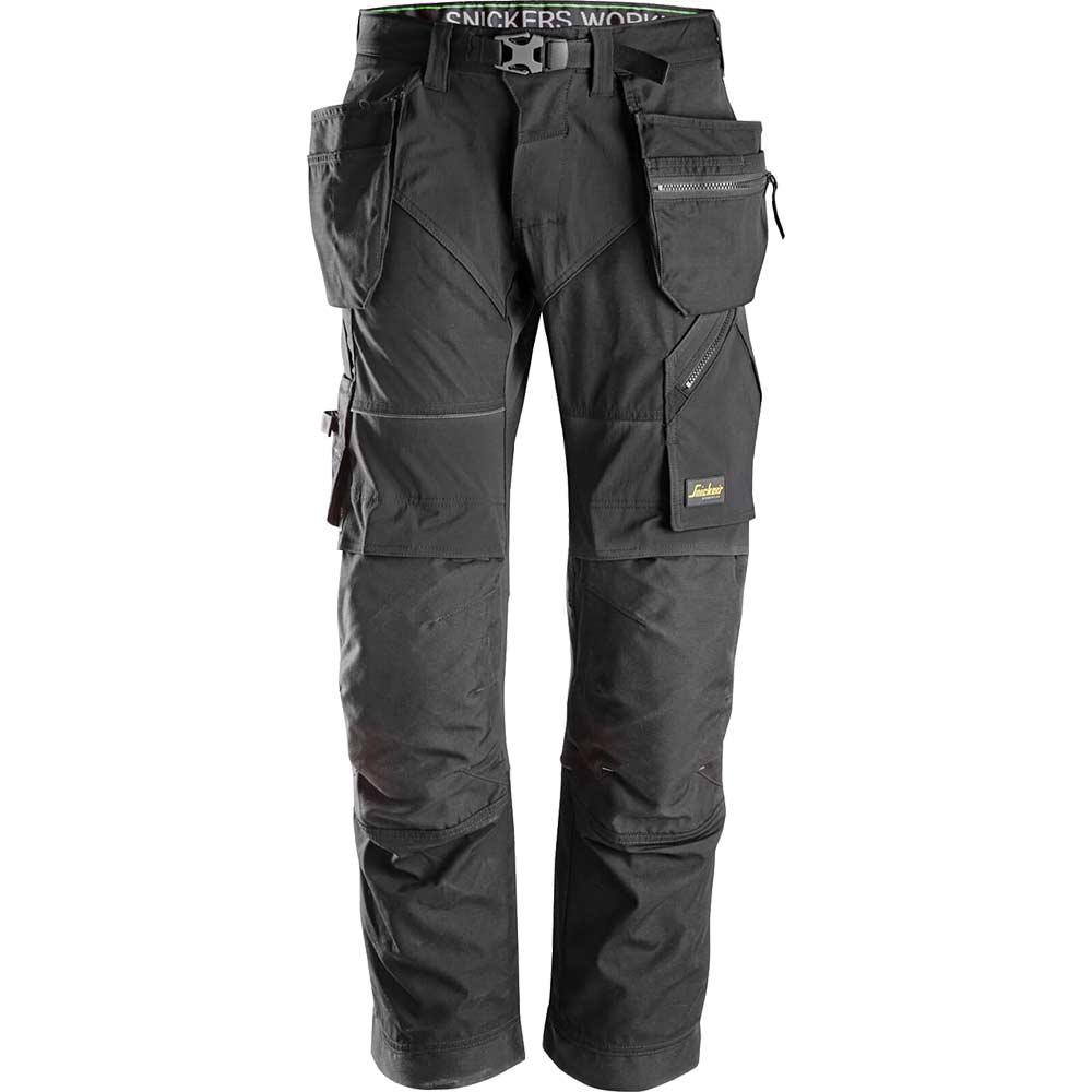 Snickers 6902 Mens Flexiwork Work Holster Pocket Trousers Regular Fit Black 31" 30"