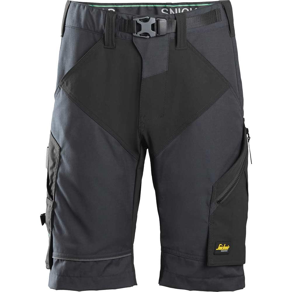 Snickers 6914 Mens FlexiWork Comfort Shorts Grey / Black 30"