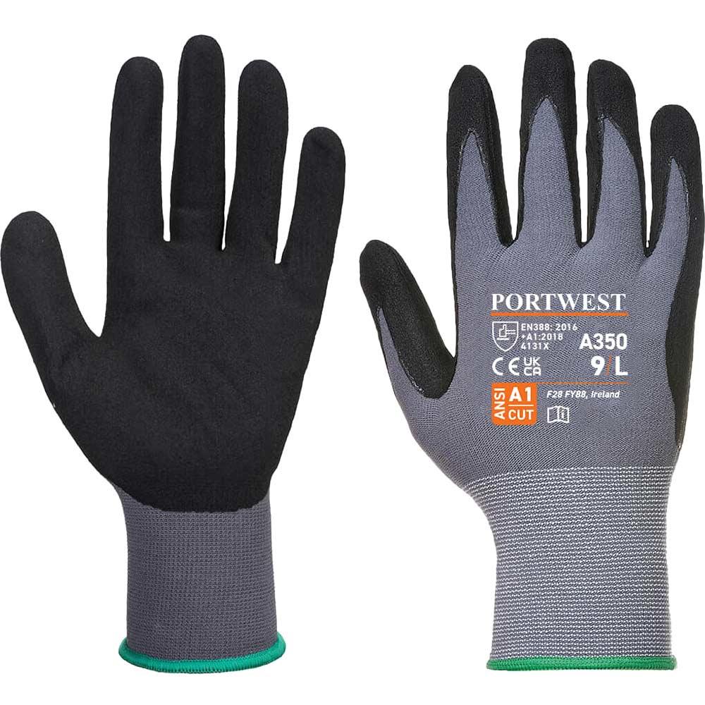 Portwest DermiFlex Nitrile Foam Gloves Black XL Pack of 1