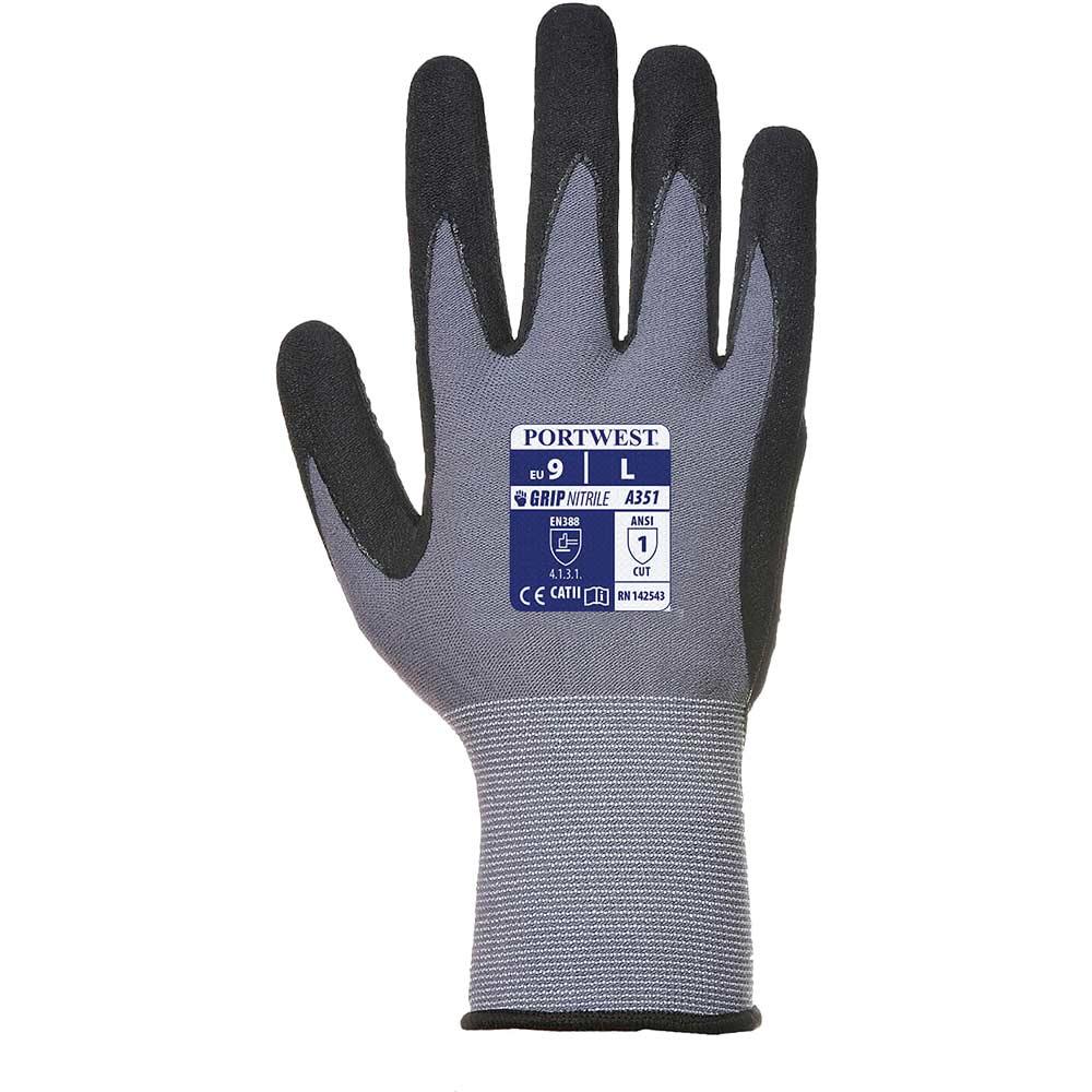 Portwest Dermiflex Plus Glove Black / Grey 2XL