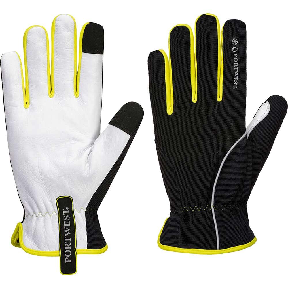 Portwest PW3 Winter Thermal Touchscreen Gloves Black / Yellow L Pack of 1