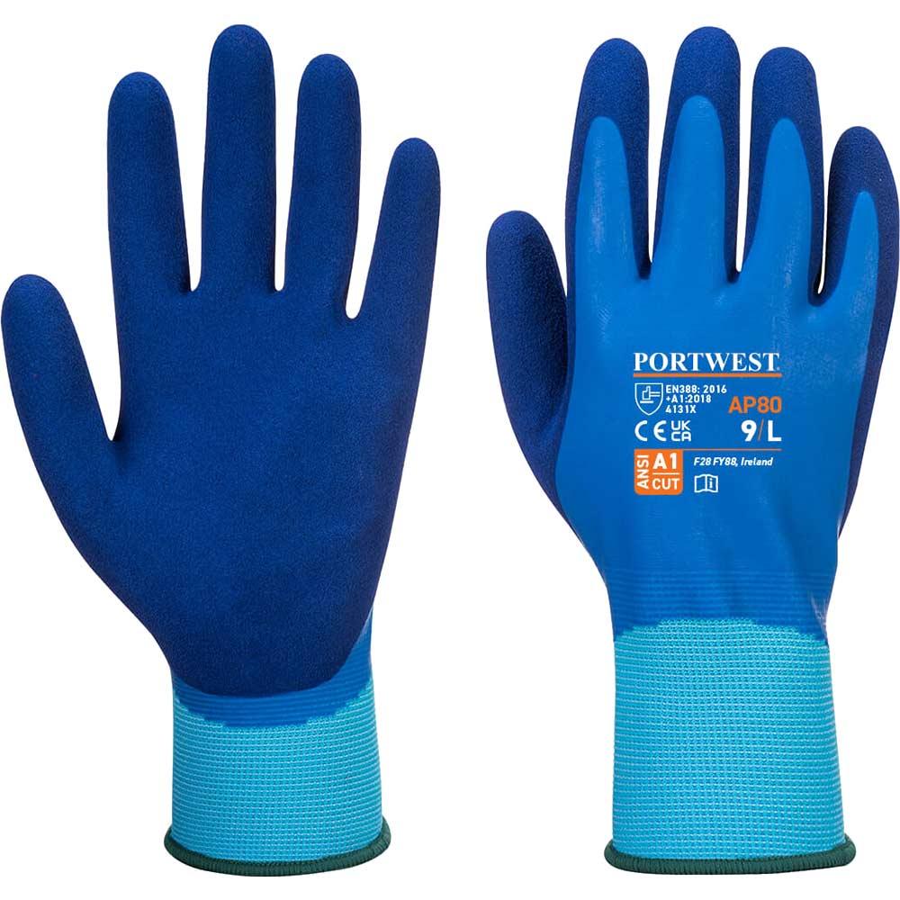 Portwest Liquid Pro Waterproof Grip Gloves Blue M