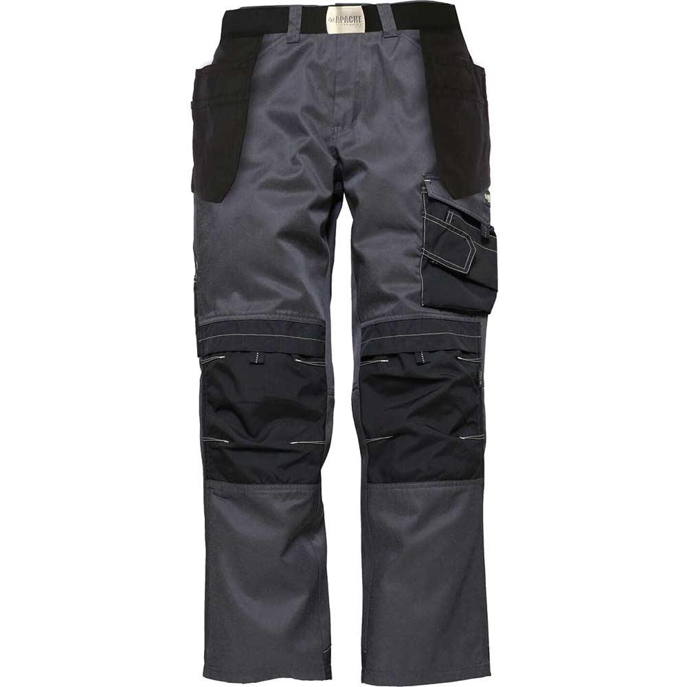 Apache Mens Pro Twill Trousers Black / Grey 30" 31"