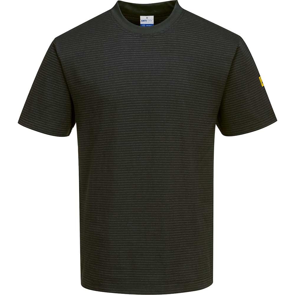 Portwest Mens Anti Static ESD T Shirt Black XL