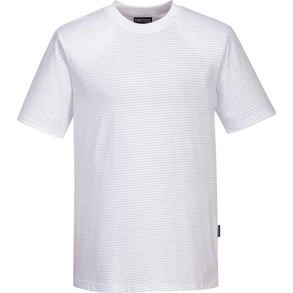 Portwest Mens Anti Static ESD T Shirt White L