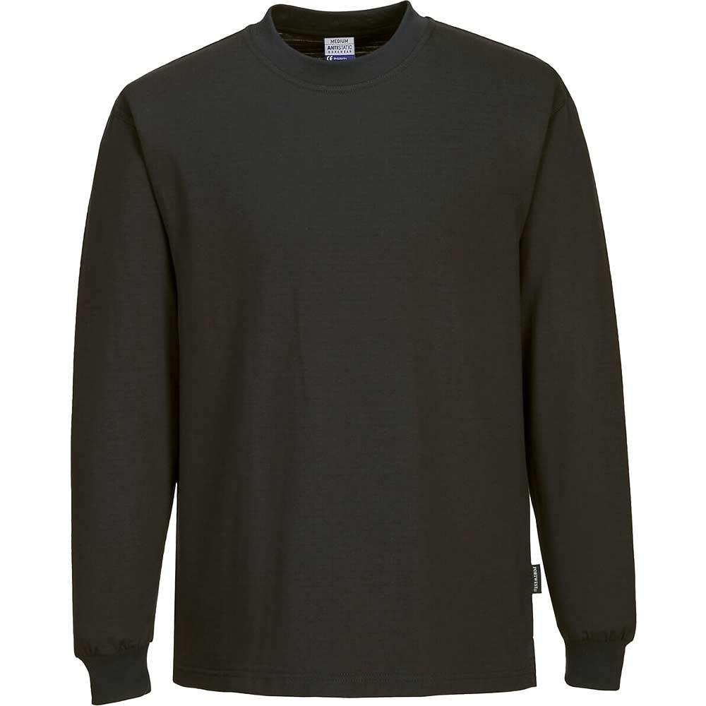 Portwest Anti Static ESD Long Sleeve T Shirt Black 3XL