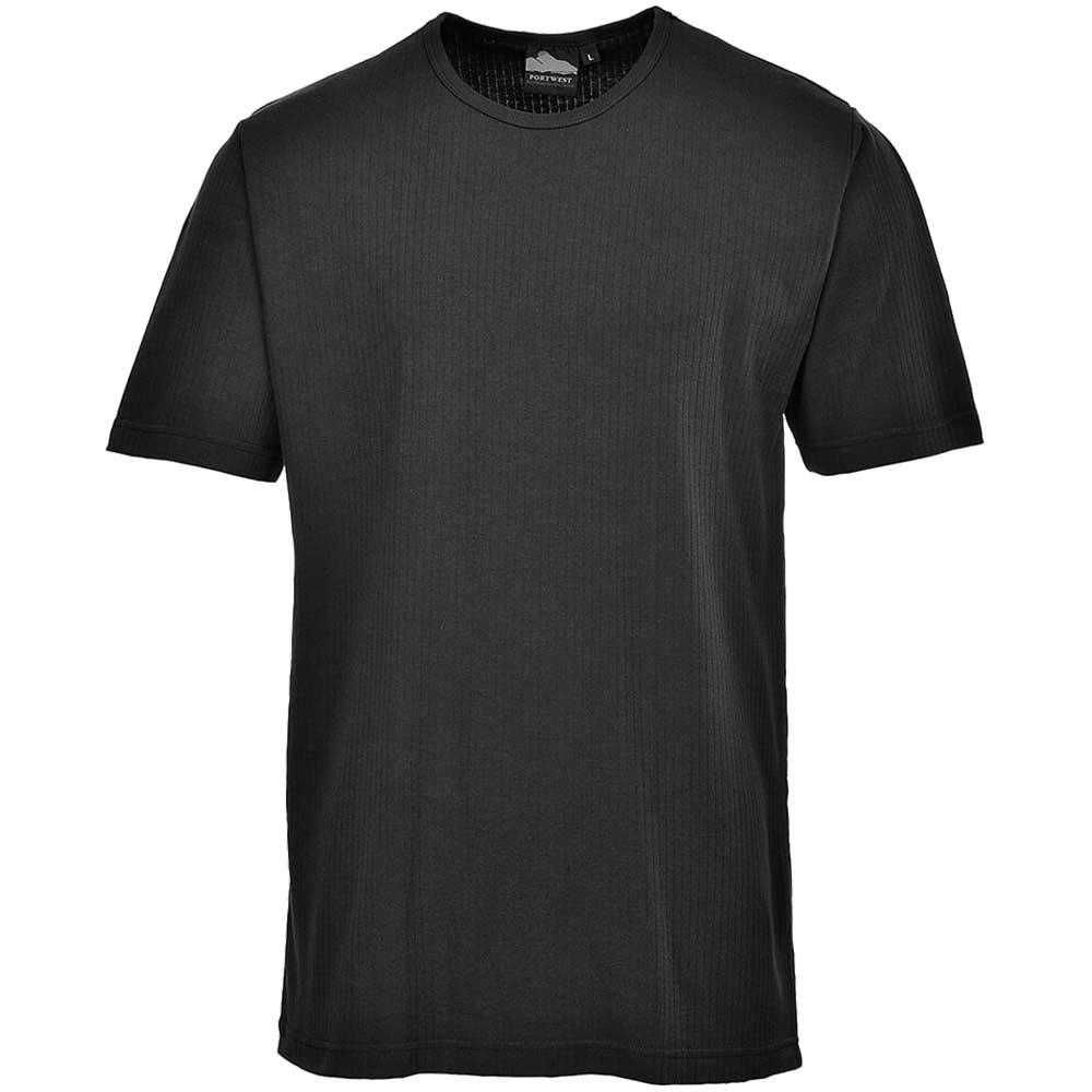 Portwest Thermal Short Sleeve T Shirt Black S