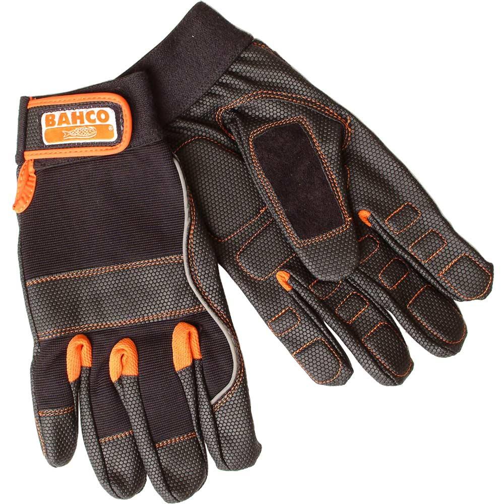 Bahco Anti Vibration Padded Palm Work Gloves Black / Grey M