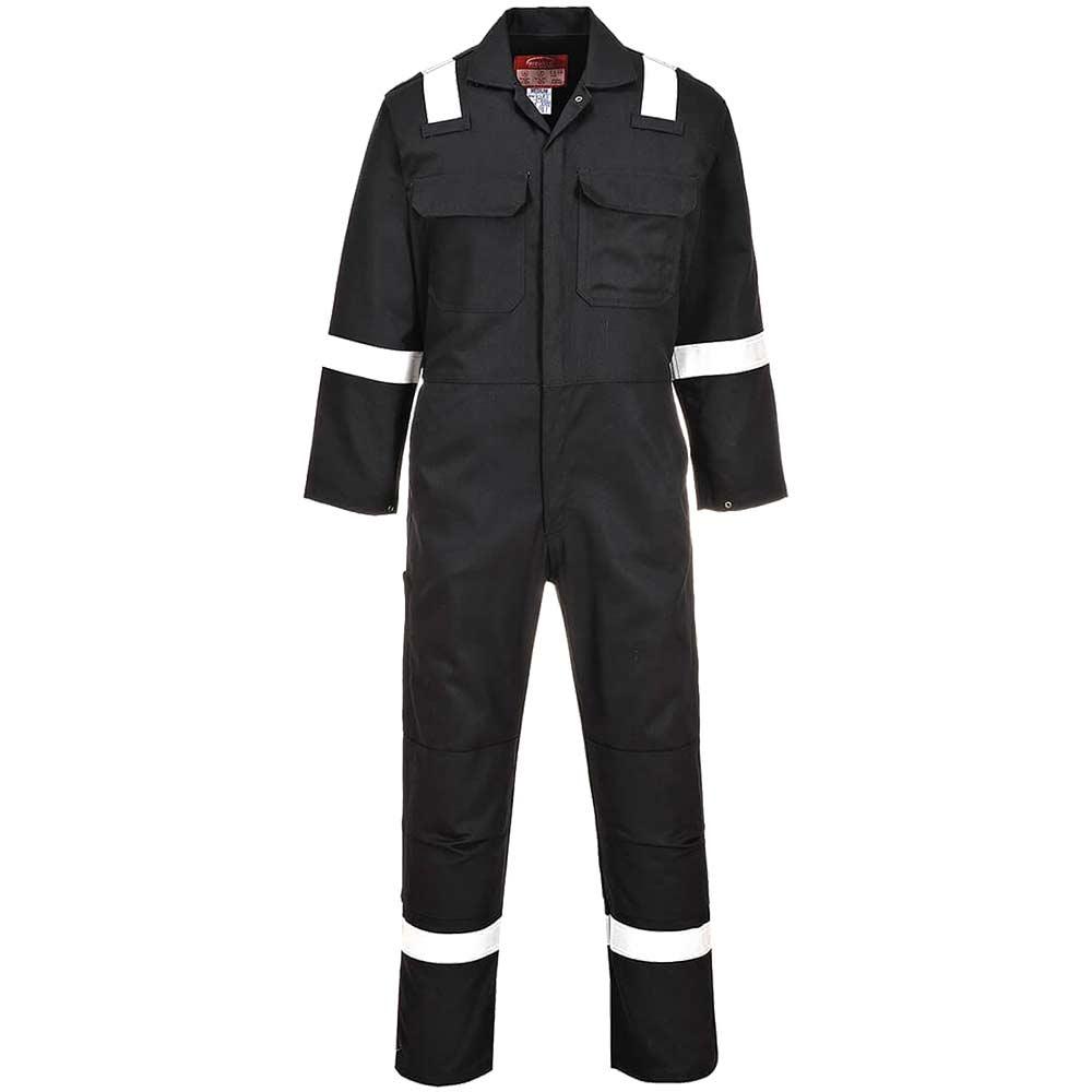 BizWeld Mens Iona Flame Resistant Coverall Black 3XL 32"