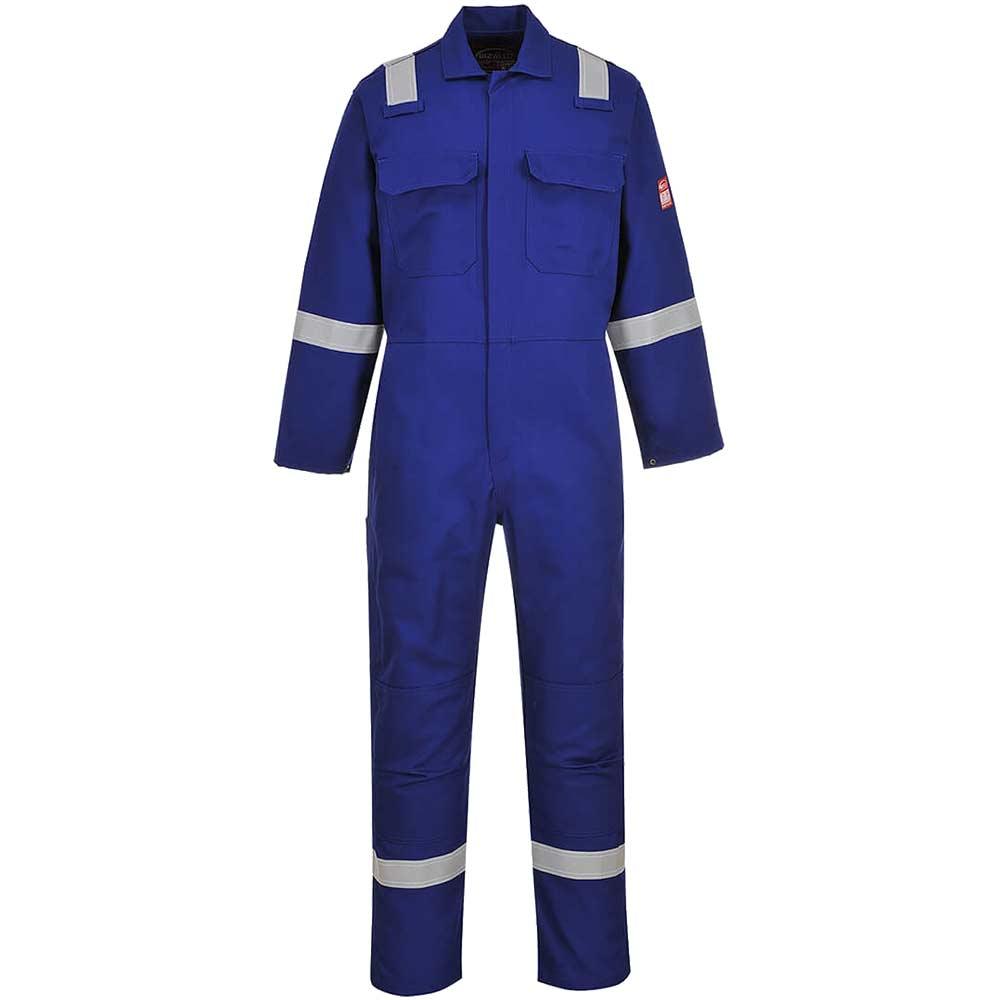 BizWeld Mens Iona Flame Resistant Coverall Royal Blue M 32"