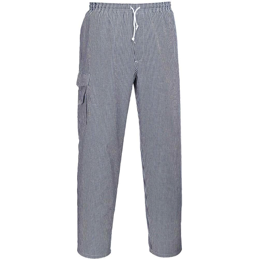 Portwest C078 Chester Chef Trousers Check Blue / White L 31"