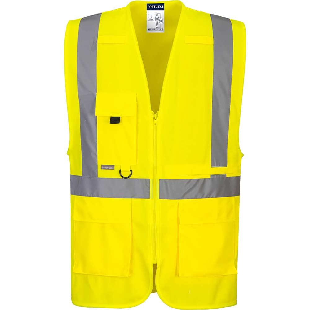 Portwest Executive Tablet Pocket Hi Vis Vest Yellow 3XL