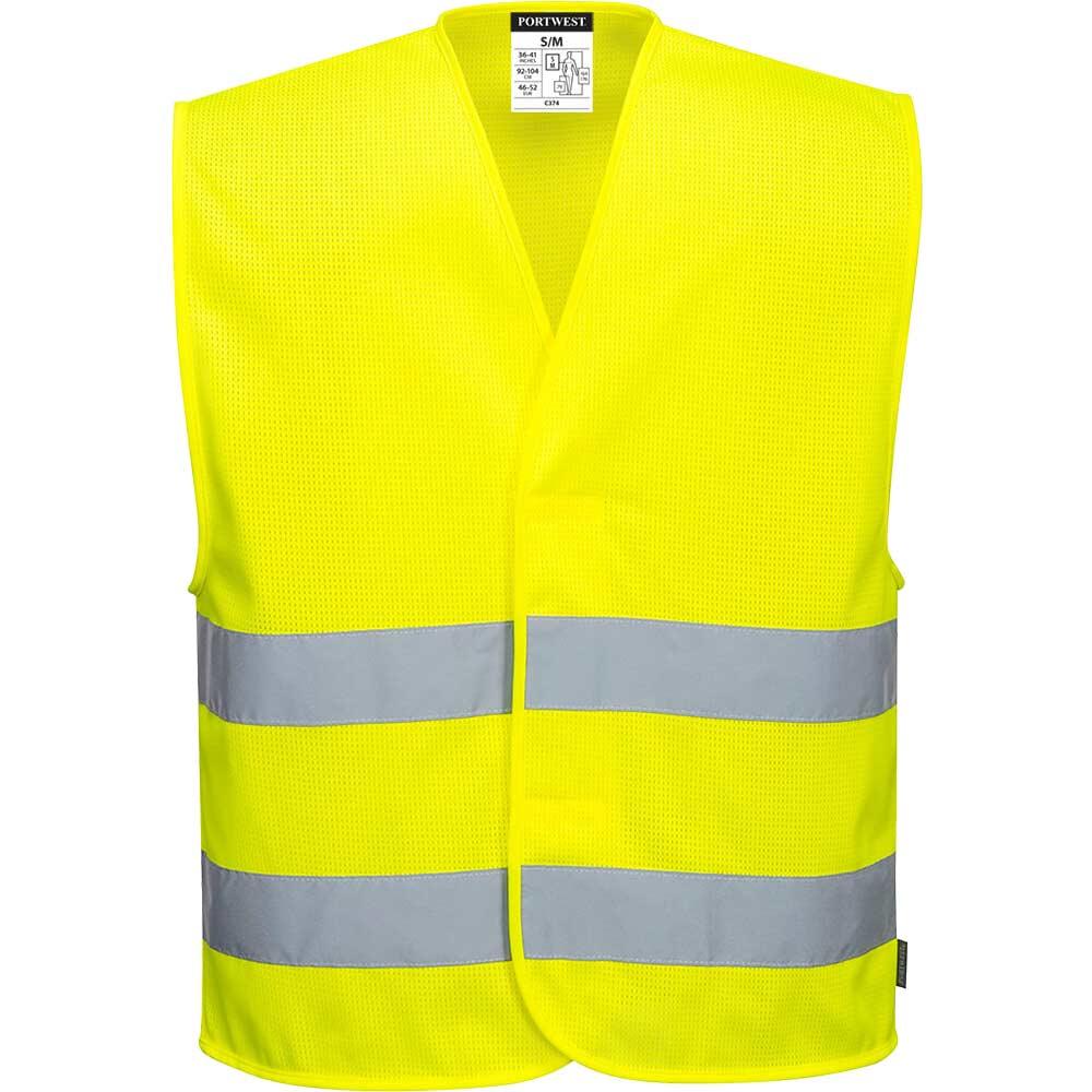 Portwest MeshAir Two Band Mesh Hi Vis Vest Yellow L / XL