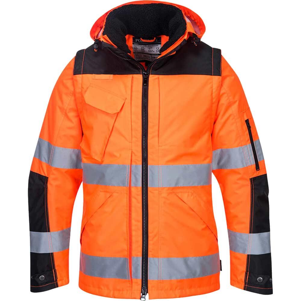 Oxford Weave 300D Hi Vis Winter Pro Jacket Orange / Black 3XL