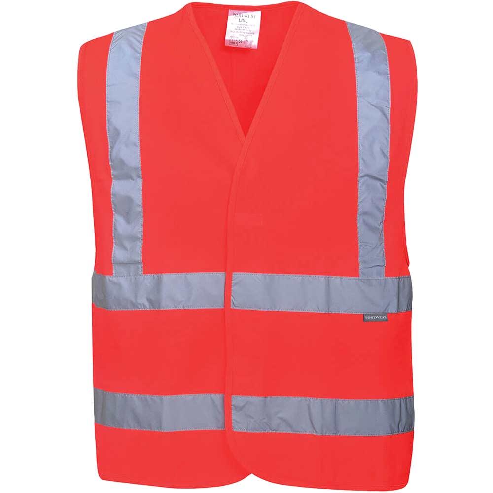 Portwest Two Band and Brace Class 2 Hi Vis Waistcoat Red 2XL / 3XL