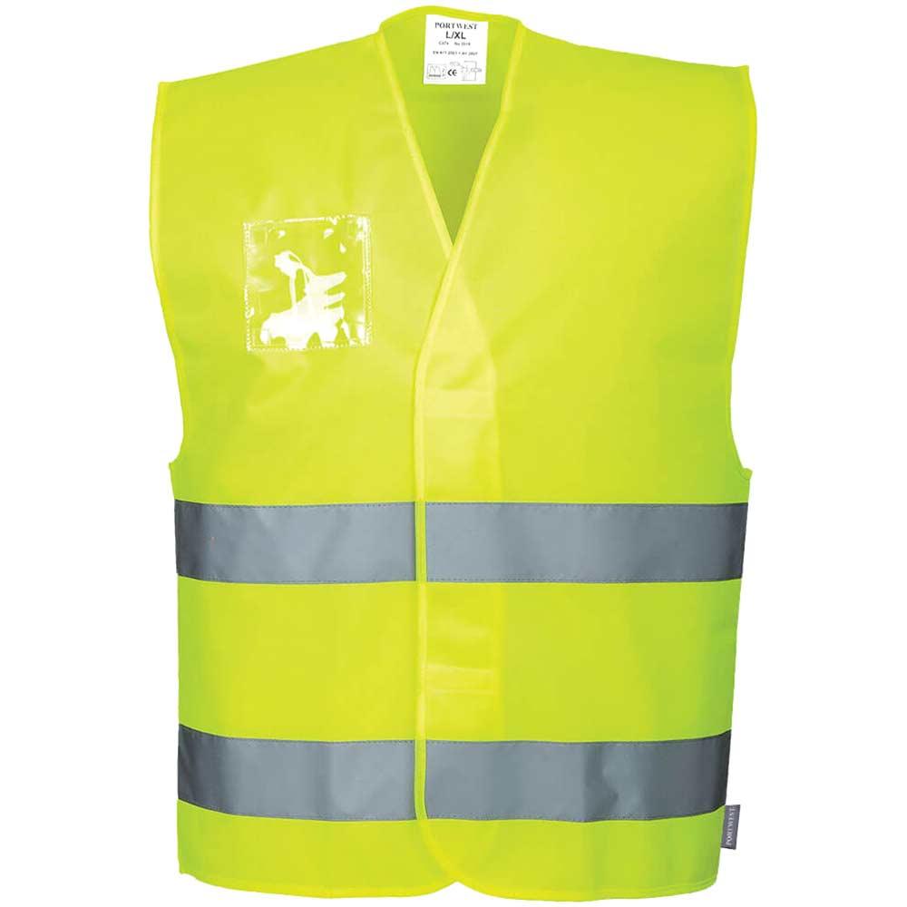 Portwest Dual ID Holder Class 2 Hi Vis Waistcoat Yellow S / M