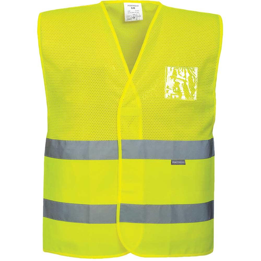 Portwest Hi Vis Half MeshAir Two Band Vest Yellow L / XL