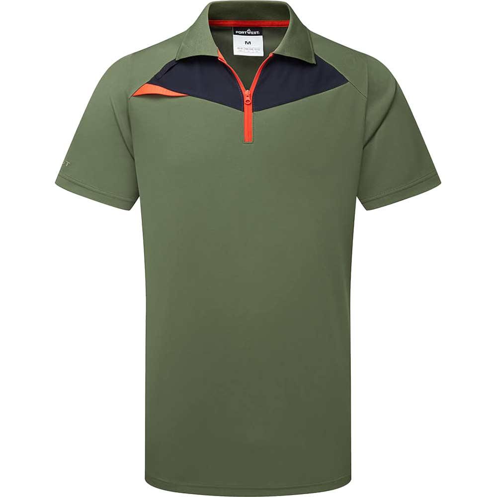 Portwest DX4 Short Sleeve Polo Shirt Moss Green S