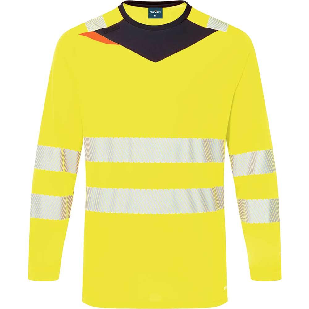 Portwest DX4 Hi Vis Long Sleeve T Shirt Yellow / Black 6XL