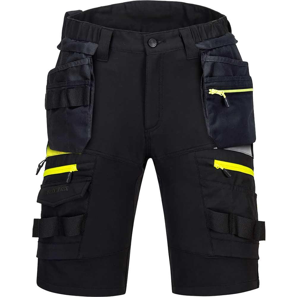 Portwest DX4 Mens Detachable Holster Pocket Shorts Black 32"