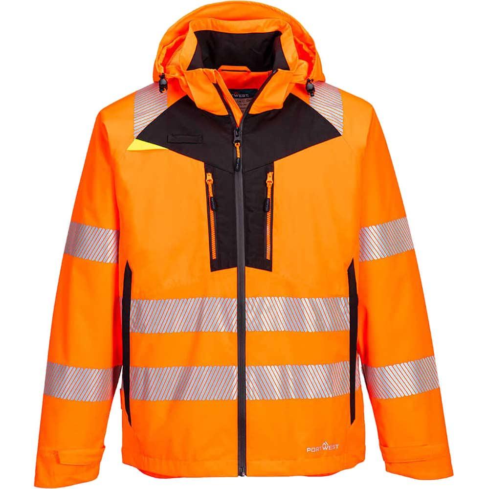 Portwest DX4 Hi Vis Rain Jacket Orange XL