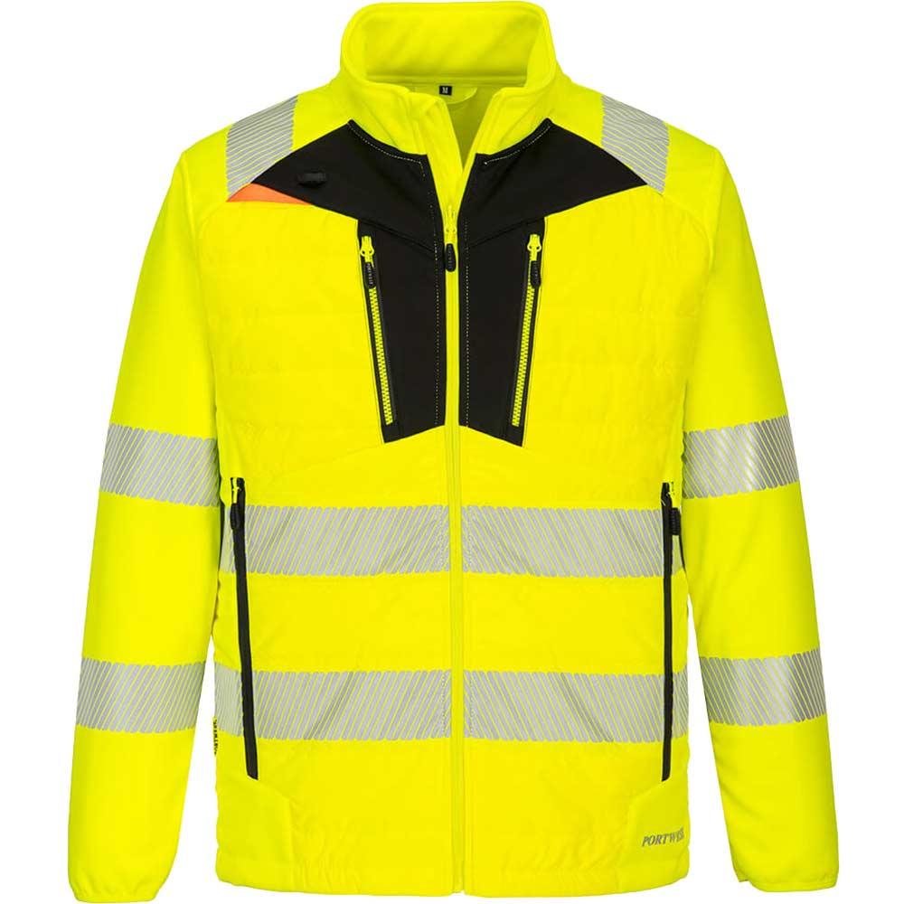 Portwest DX4 Hi Vis Hybrid Baffle Jacket Yellow / Black 2XL
