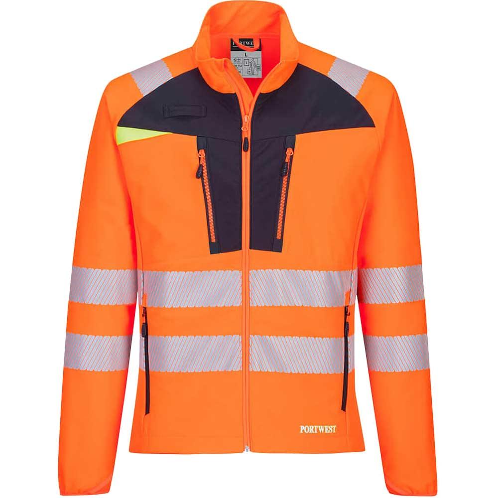 Portwest DX4 Mens Hi Vis Zip Pocket Baselayer Top Orange / Black 2XL