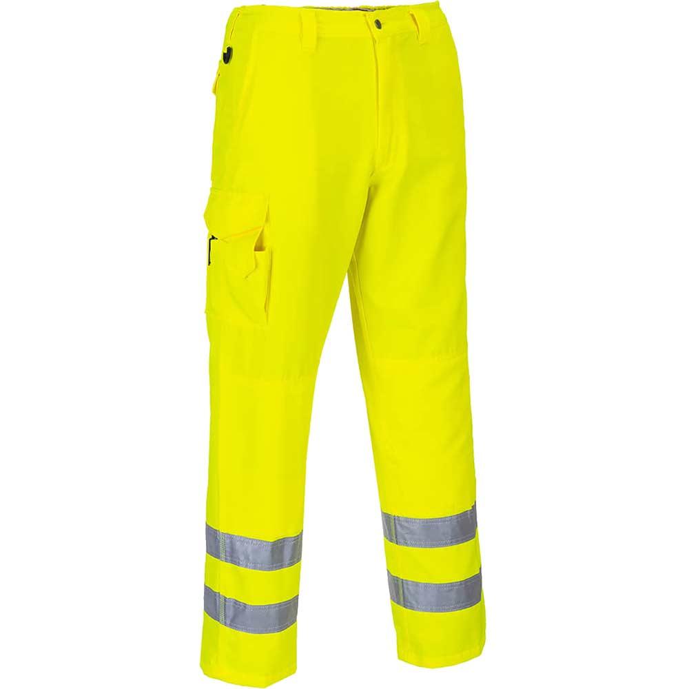 Portwest E046 Mens Class 1 Hi Vis Combat Trousers Yellow 3XL 32"