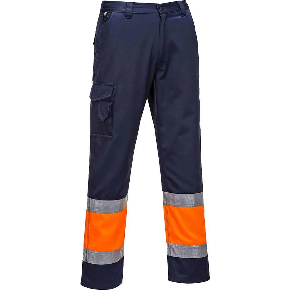 Portwest Hi Vis Two Tone Combat Trousers Orange / Navy 2XL 32"