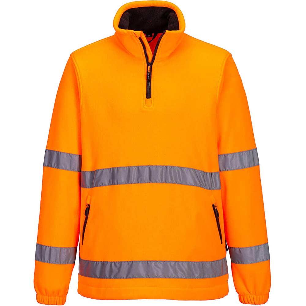 Portwest Hi Vis 1/2 Zip Fleece Orange S