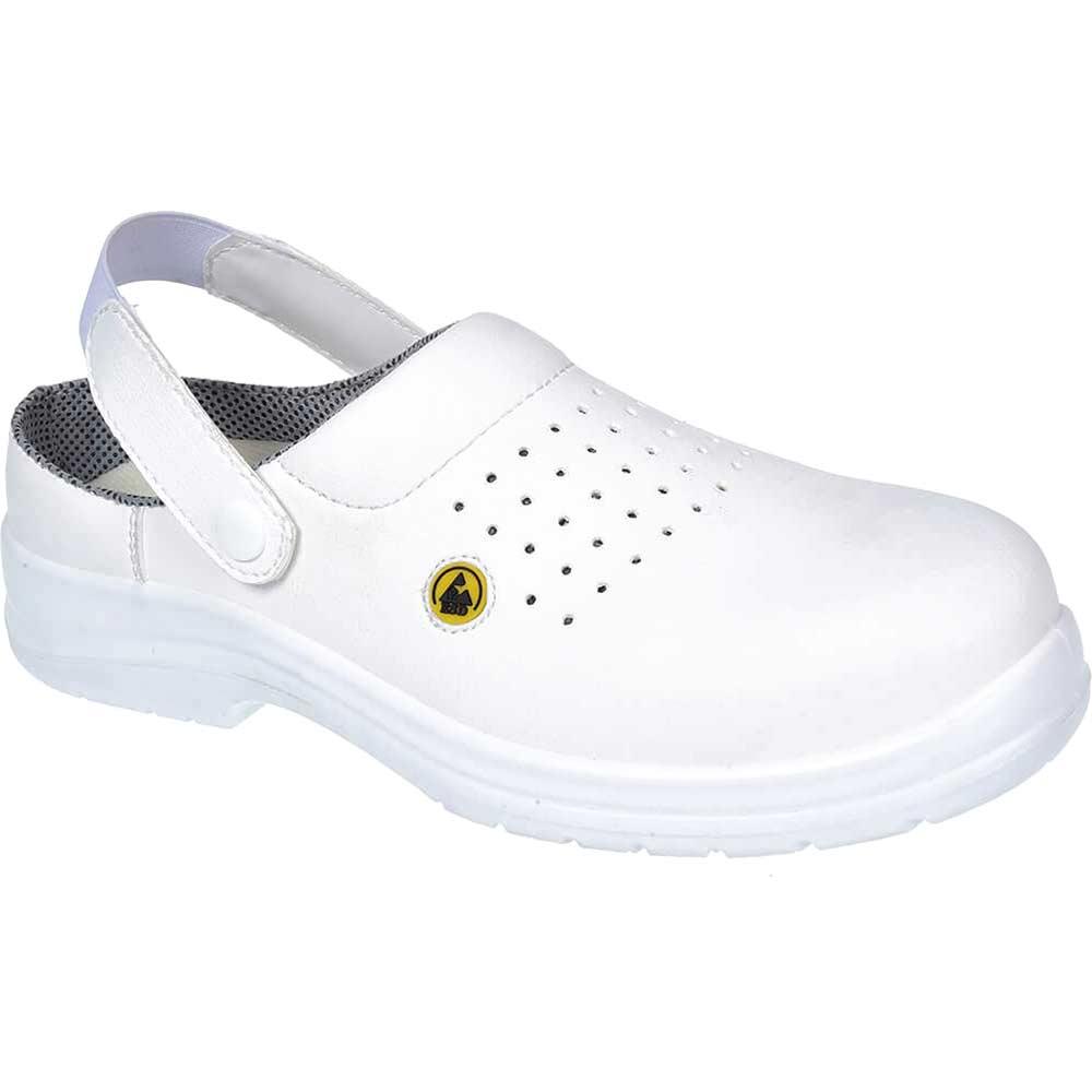 Portwest Compositelite ESD Perforated Safety Clogs White Size 10