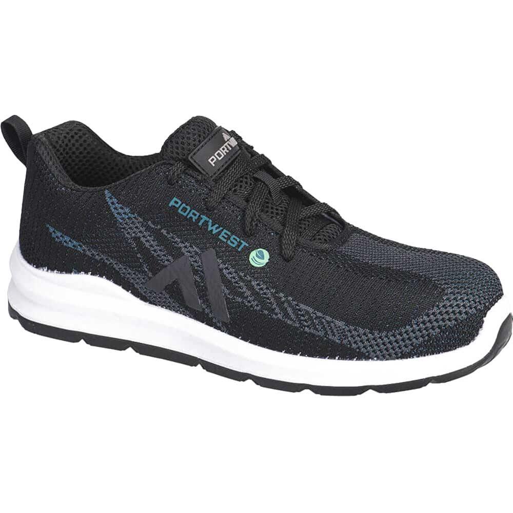 Portwest Eco Fly Composite Safety Trainers Black / Blue Size 4