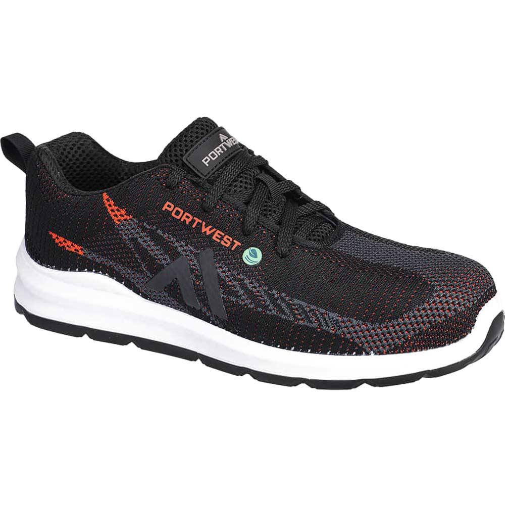 Portwest Eco Fly Composite Safety Trainers Black / Red Size 6