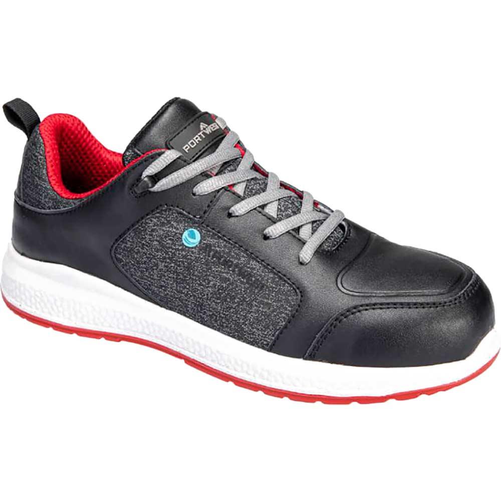 Portwest Eco Composite S3S Safety Trainers Black / Red Size 10